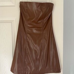 Princess Polly Brown Strapless Sheath Dress